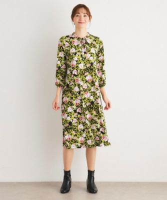 【ＷＥＢ限定／ジャージ素材】ホットハウス　フローラル柄ワンピース（２００２３７７９９４）