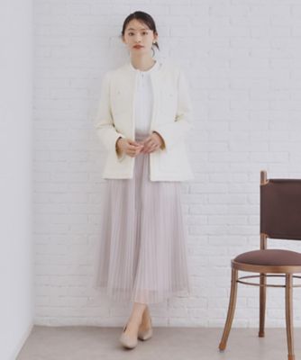 通勤・セレモニー対応》コットンツイードミドルジャケット