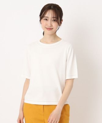 ＜CORDIER (Women)＞【Ｍ～４Ｌサイズ／洗える／接触冷感】クーリッシュヤーン　丸首プルオーバーニット（２００２３７８３４３）