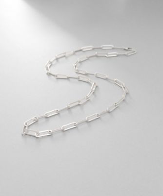 ＜COCOHNIK ONKITSCH (Women)＞シルバー　デザインチェーン　フラットケーブルネックレス（５５ｃｍ）（２００２３７９１０５）