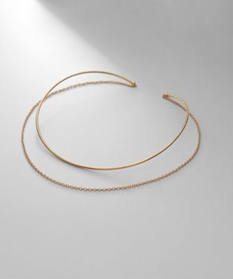 ＜COCOHNIK ONKITSCH (Women)＞シルバー　ホロウフレキシブルチェーンチョーカー　オーバルリンク　ＧＰ（２００２３７９１１１）