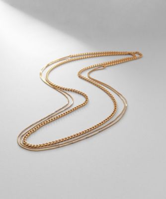 ＜COCOHNIK ONKITSCH (Women)＞シルバー　ミックスチェーン　カーブ・ベネチアンネックレス　ＧＰ（２００２３７９１３７）