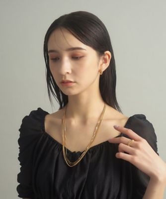 シルバー ミックスチェーン カーブ・ベネチアンネックレス GP 