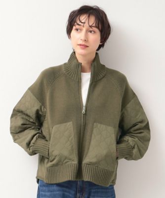 【洗える】キルト付きジップアップカーディガン（２００２３７９３０２）
