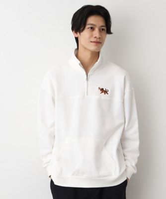 【洗える】トラ柄刺繍ハーフジップスウェット（２００２３７９３０９）