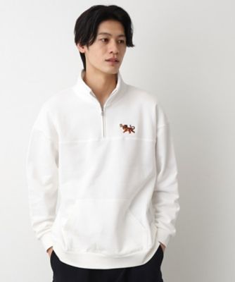 【洗える】トラ柄刺繍ハーフジップスウェット（２００２３７９３０９）