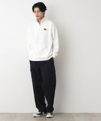 【洗える】トラ柄刺繍ハーフジップスウェット（２００２３７９３０９）