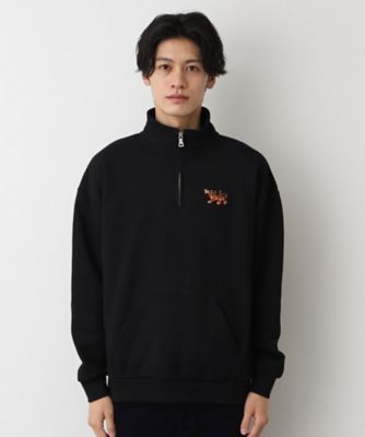 【洗える】トラ柄刺繍ハーフジップスウェット（２００２３７９３０９）