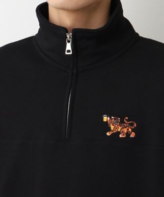 【洗える】トラ柄刺繍ハーフジップスウェット（２００２３７９３０９）