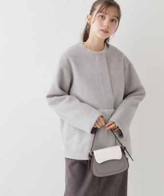 【軽くて柔らか・通勤にも】フェイクファー切替コート（２００２３７９３２１）