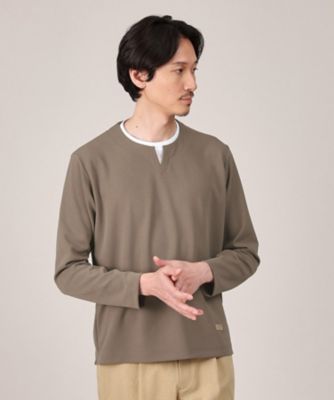 【Ｍａｄｅ　ｉｎ　ＪＡＰＡＮ】フェイクレイヤード　キーネック　カットソー（２００２３７９７８６）