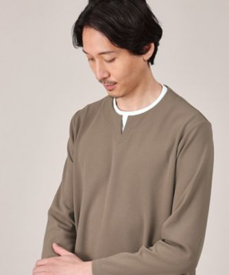 【Ｍａｄｅ　ｉｎ　ＪＡＰＡＮ】フェイクレイヤード　キーネック　カットソー（２００２３７９７８６）