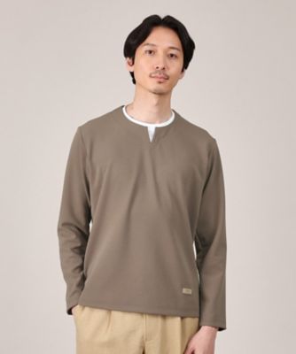 【Ｍａｄｅ　ｉｎ　ＪＡＰＡＮ】フェイクレイヤード　キーネック　カットソー（２００２３７９７８６）