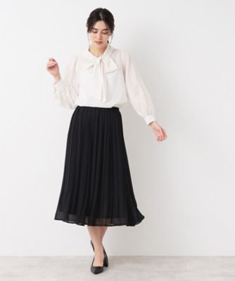 セオリーリュクス 美品　プリーツスカート　ウォッシャブル　ウエストゴム　通年着用 入卒／セレモニー／ウエストゴム／洗える】シフォンプリーツスカート