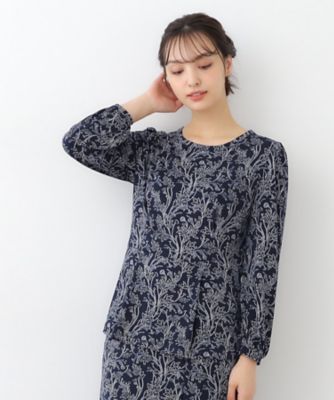 【ジャージ素材／洗える／同柄アイテムあり】ナンテール柄 プルオーバー LAURA ASHLEY｜【ジャージ素材/洗える/同柄アイテムあり