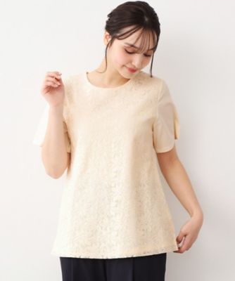 LAURA ASHLEY/ローラ アシュレイ 【人気デザインがアップデート!洗える】身頃レースTシャツ(2002383754)