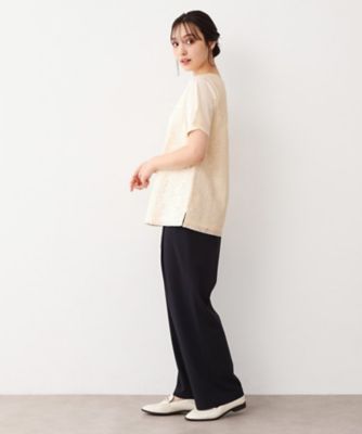 【人気デザインがアップデート！洗える】身頃レースＴシャツ（２００２３８３７５４）