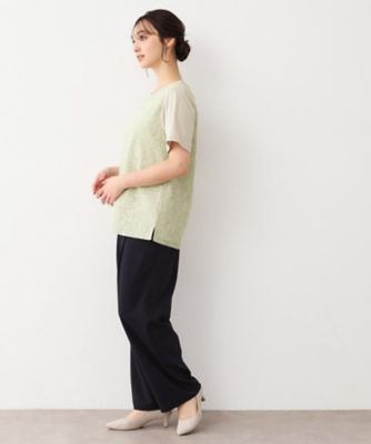 【人気デザインがアップデート！洗える】身頃レースＴシャツ（２００２３８３７５４）