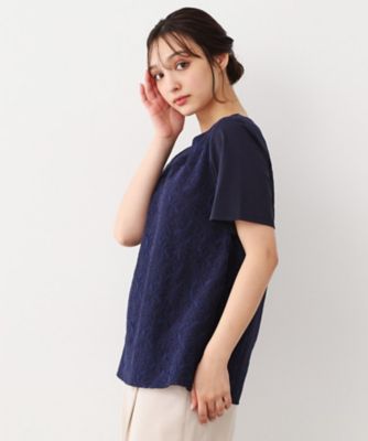 【人気デザインがアップデート！洗える】身頃レースＴシャツ（２００２３８３７５４）