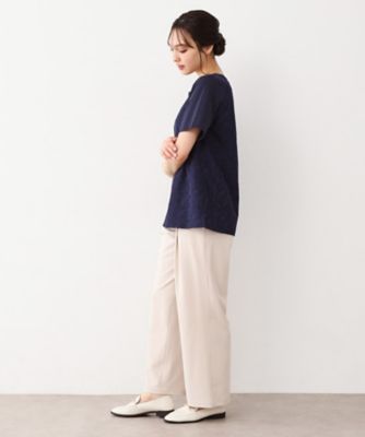 【人気デザインがアップデート！洗える】身頃レースＴシャツ（２００２３８３７５４）