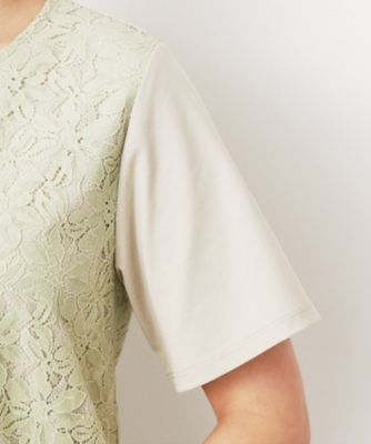 【人気デザインがアップデート！洗える】身頃レースＴシャツ（２００２３８３７５４）