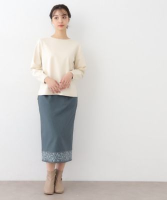 裾刺繍ストレートスカート（2002383776） | LAURA ASHLEY
