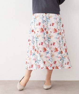＜LAURA ASHLEY＞【洗える／同柄アイテムあり】ローザリンド柄シフォンスカート（２００２３８３７７７）