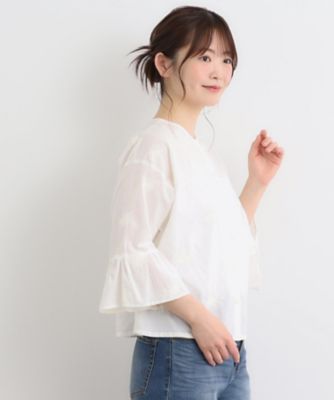 【コットン１００％／刺繍入り／羽織に使える】バルビー　ブルームス柄　ブラウス（２００２３８３７８５）