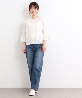 【コットン１００％／刺繍入り／羽織に使える】バルビー　ブルームス柄　ブラウス（２００２３８３７８５）