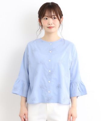 【コットン１００％／刺繍入り／羽織に使える】バルビー　ブルームス柄　ブラウス（２００２３８３７８５）