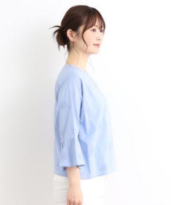 【コットン１００％／刺繍入り／羽織に使える】バルビー　ブルームス柄　ブラウス（２００２３８３７８５）