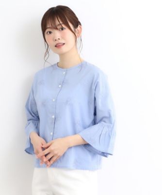 【コットン１００％／刺繍入り／羽織に使える】バルビー　ブルームス柄　ブラウス（２００２３８３７８５）