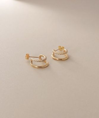 COCOSHNIK (Women)/ココシュニック K18ダイヤモンド スリットフープ スタッドピアス(2002384204)