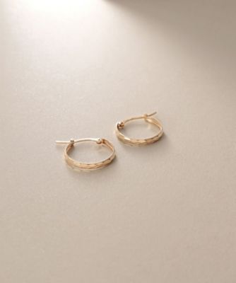 ＜COCOSHNIK (Women)＞Ｋ１０ダイヤカット　フープピアス（２００２３８４２２３）