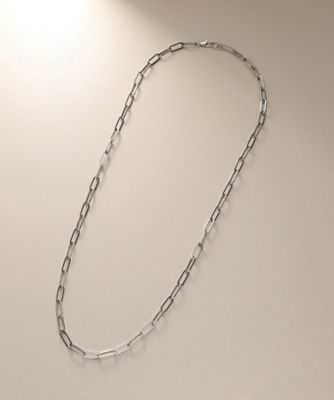 プラチナ 中空プリムケーブルチェーン ネックレス（XL