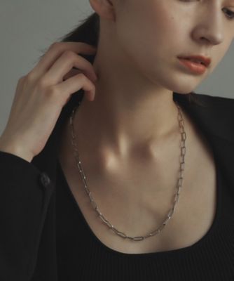 プラチナ 中空プリムケーブルチェーン ネックレス（XL