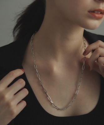 プラチナ 中空プリムケーブルチェーン ネックレス（XL