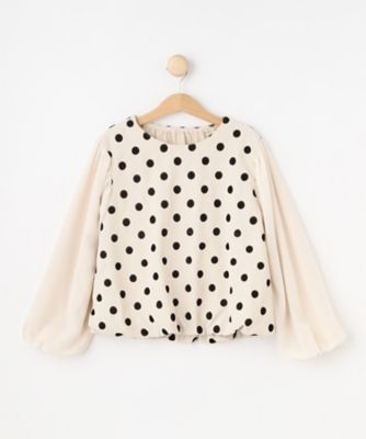 ＜SHOO･LA･RUE (Baby&Kids)＞【１００－１４０ｃｍ／プチセレ／セットアップ可】フロッキードットブラウス（２００２３８４９６３）