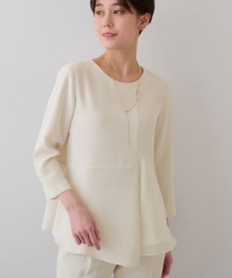 【送料無料】INDIVI L (Women/大きいサイズ)/インディヴィL【着る日傘/遮熱/UVケア】ペプラムデザインブラウス(2002386648) ベージュ050 トップス【三越伊勢丹/公式】