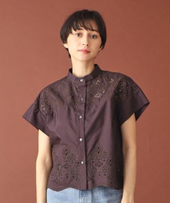 2024✨ティッカ レースフレンチシャツ カットワーク 花柄 刺繍 スカラップ 2024✨ティッカ レースフレンチシャツ カットワーク 花柄 刺繍