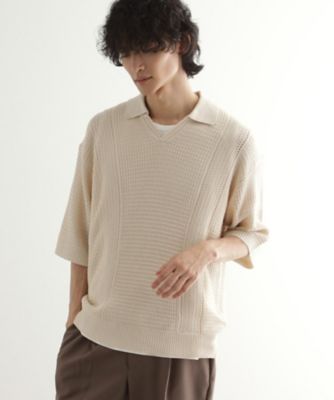 ＜tk. TAKEO KIKUCHI (Men)＞リネンライクニットポロシャツ（２００２３８７１７４）