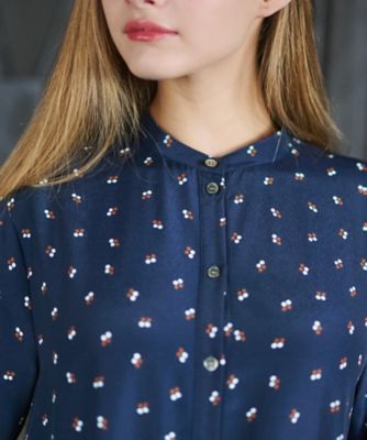 KANSAI O2 ワンピース　筆絵立体プリント　プリーツショール　ボウタイ セーラーカラーチュニックワンピース / Sailor Collar Tunic One