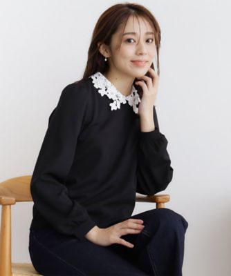 ＜index (Women)＞衿取り外し２ＷＡＹ　フラワーカラートップス【洗濯機洗い可／ストレッチ】（２００２３８９０６６）