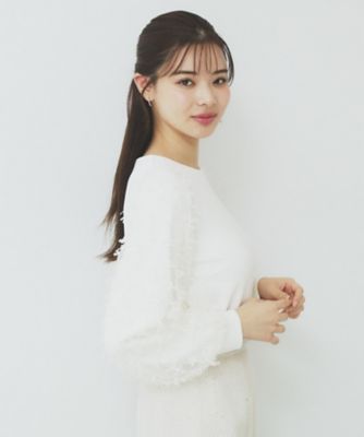 《美人百花掲載》リボンチュールトップス【洗濯機洗い可】（２００２３８９０８０）