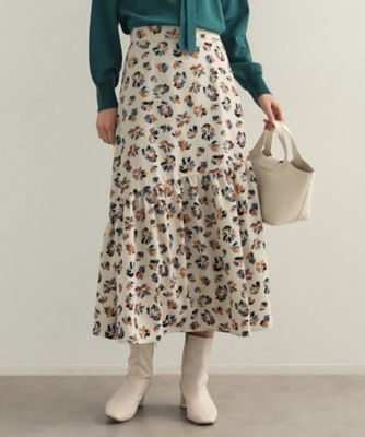 【SALE】OPAQUE.CLIP (Women)/オペークドットクリップ フラワープリントフレアスカート(2002389412) シロ103 ロングスカート【三越伊勢丹/公式】