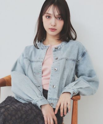 ＜index (Women)＞ノーカラーＧジャン【洗濯機洗い可】（２００２３９７０１４）