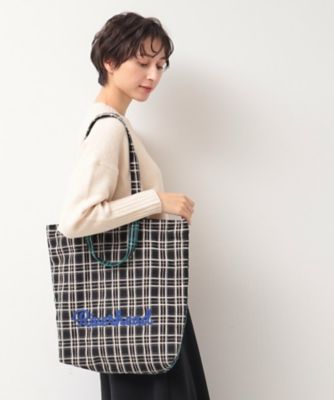 軽量・2WAY・A4サイズ可】刺繍チェックトート
