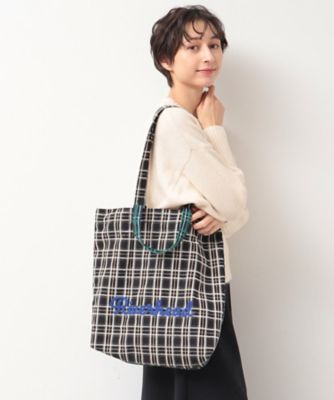 軽量・2WAY・A4サイズ可】刺繍チェックトート