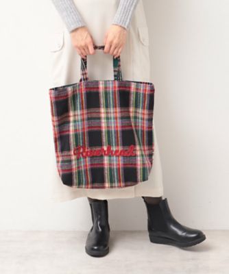 軽量・2WAY・A4サイズ可】刺繍チェックトート