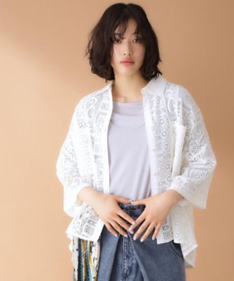 ＜THE SHOP TK (Women)＞総レースシャツ【洗える】（２００２３９７５３０）